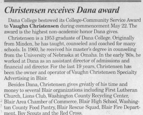 High honor from Dana College